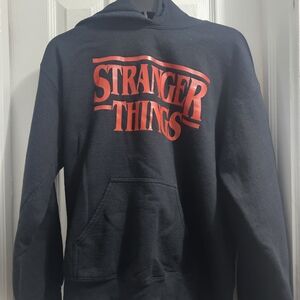 Stranger Things Black Hoodie with Red Logo